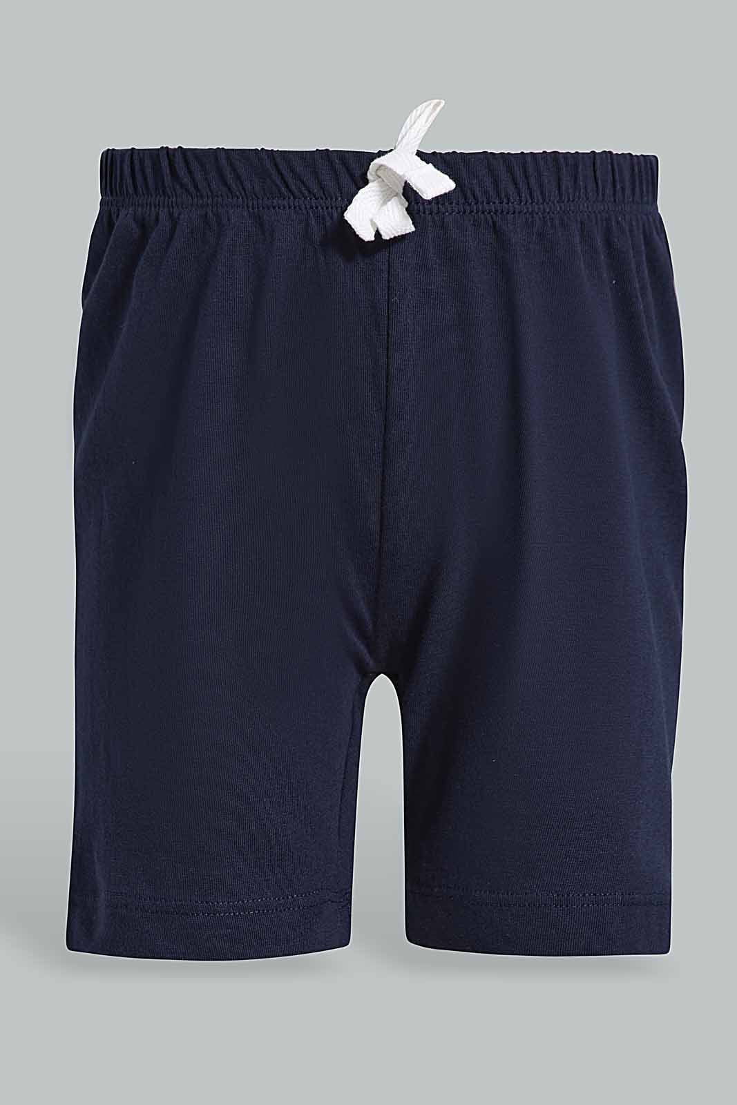Redtag-Green-Dino-Tshirt-With-Navy-Allover-Printed-Jersey-Shorts-Pj-Set-(2-Pack)-Category:Pyjama-Sets,-Colour:Green,-Deals:New-In,-Filter:Infant-Boys-(3-to-24-Mths),-INB-Pyjama-Sets,-New-In-INB-APL,-Non-Sale,-Section:Boys-(0-to-14Yrs),-VLM,-W22O-Infant-Boys-3 to 24 Months