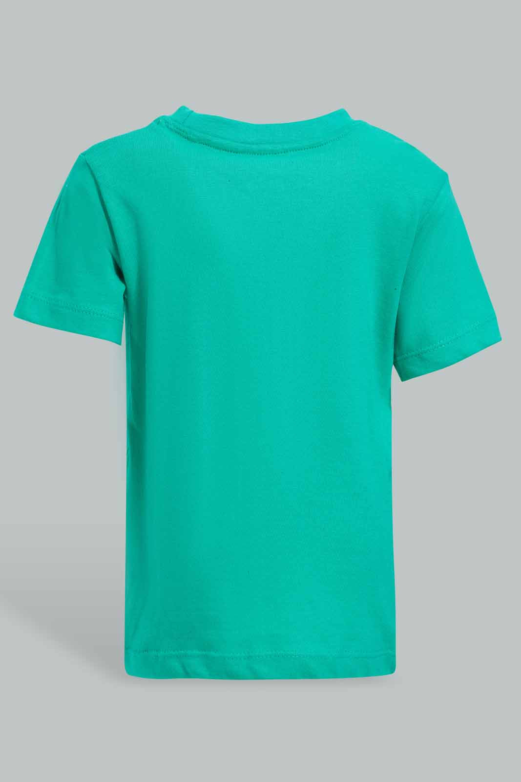 Redtag-Green-Dino-Tshirt-With-Navy-Allover-Printed-Jersey-Shorts-Pj-Set-(2-Pack)-Category:Pyjama-Sets,-Colour:Green,-Deals:New-In,-Filter:Infant-Boys-(3-to-24-Mths),-INB-Pyjama-Sets,-New-In-INB-APL,-Non-Sale,-Section:Boys-(0-to-14Yrs),-VLM,-W22O-Infant-Boys-3 to 24 Months