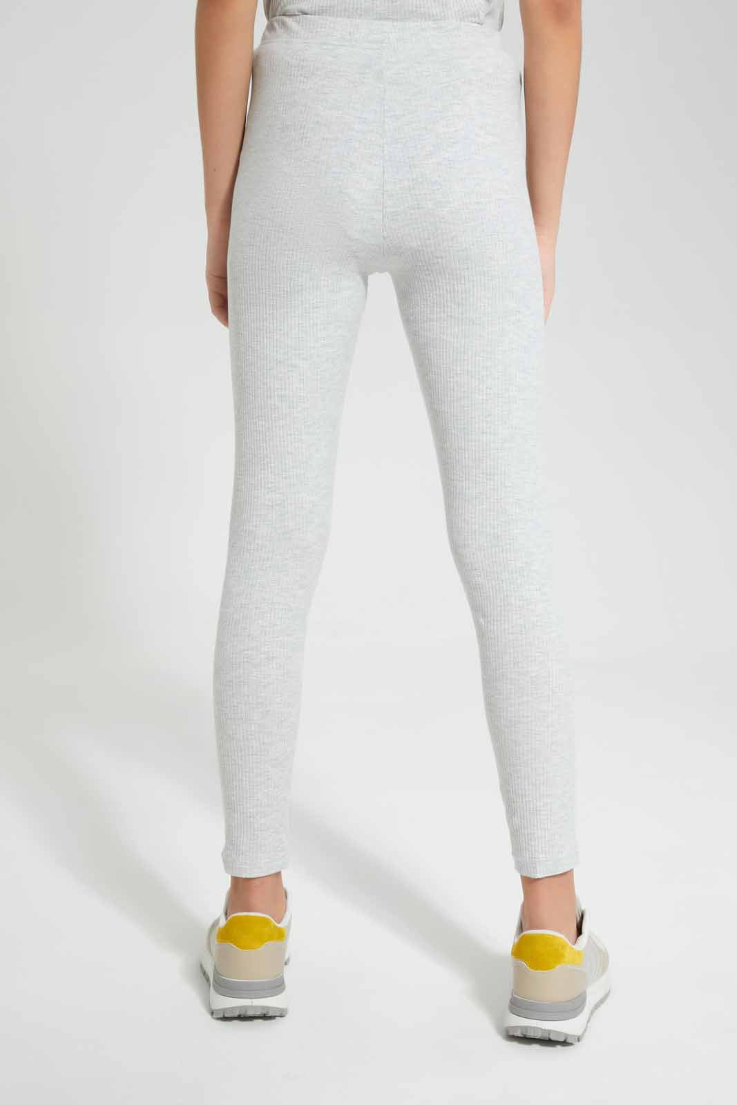 Redtag-Grey-Melange-Rib-Legging-Category:Leggings,-Colour:Grey,-Deals:New-In,-Filter:Senior-Girls-(9-to-14-Yrs),-GSR-Leggings,-New-In-GSR-APL,-Non-Sale,-Section:Girls-(0-to-14Yrs),-TBL,-W22O-Senior-Girls-9 to 14 Years