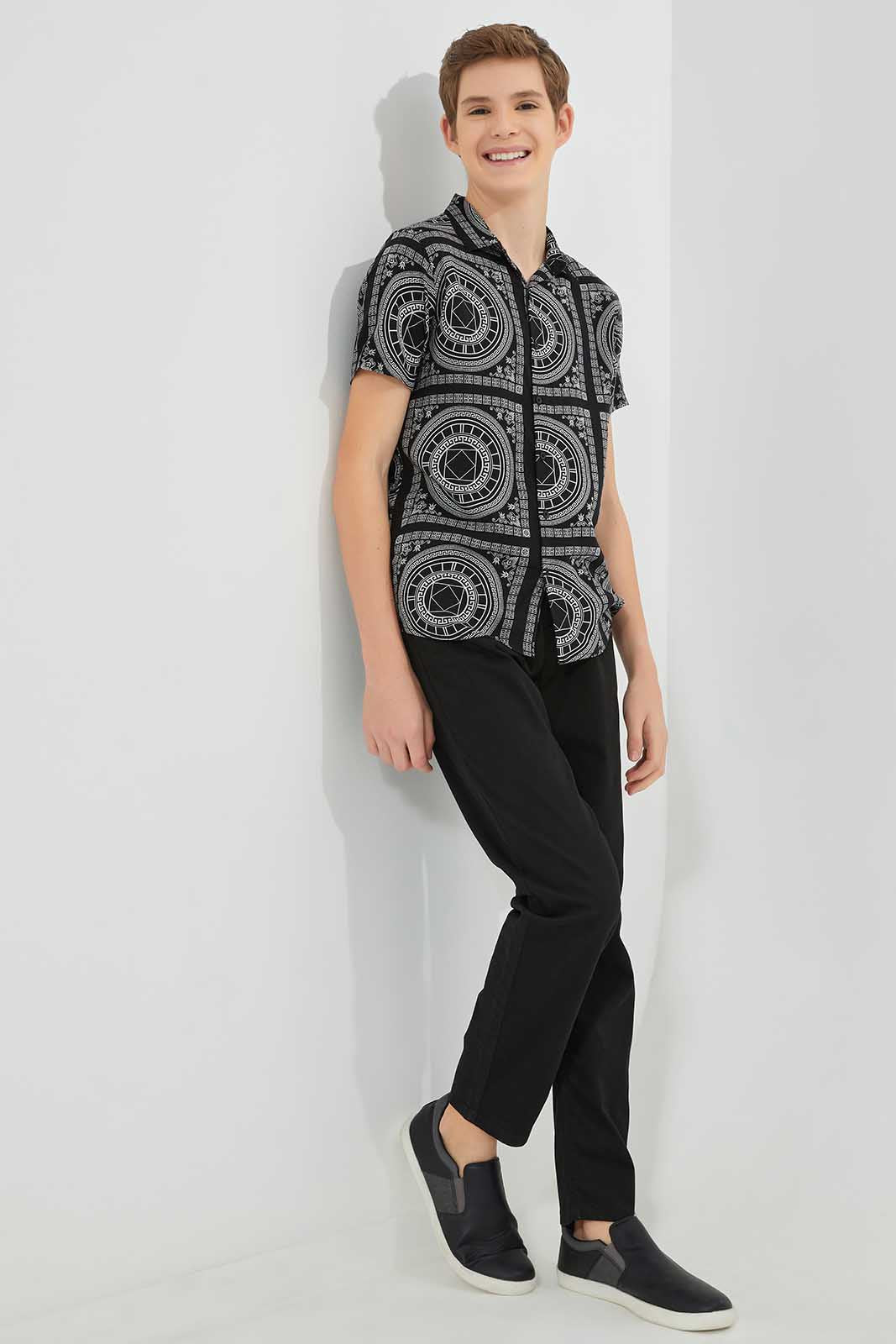Redtag-Black-Pullon-Casual-Trouser-BSR-Trousers,-Category:Trousers,-Colour:Black,-Deals:New-In,-Filter:Senior-Boys-(8-to-14-Yrs),-New-In-BSR-APL,-Non-Sale,-Section:Boys-(0-to-14Yrs),-TBL,-W22O-Senior-Boys-9 to 14 Years