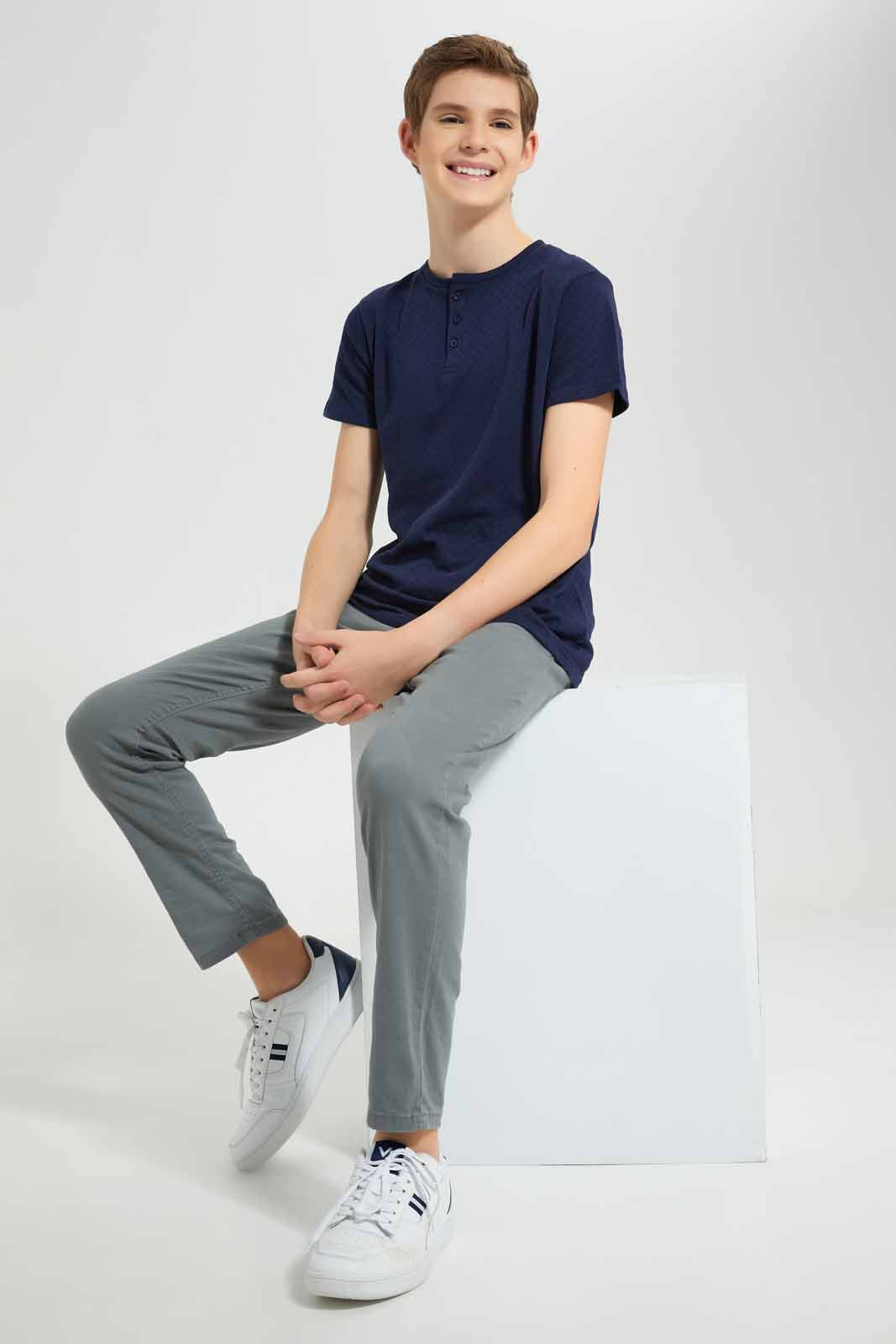 Redtag-Grey-Pullon-Casual-Trouser-BSR-Trousers,-Category:Trousers,-Colour:Grey,-Deals:New-In,-Filter:Senior-Boys-(8-to-14-Yrs),-New-In-BSR-APL,-Non-Sale,-Section:Boys-(0-to-14Yrs),-TBL,-W22O-Senior-Boys-9 to 14 Years