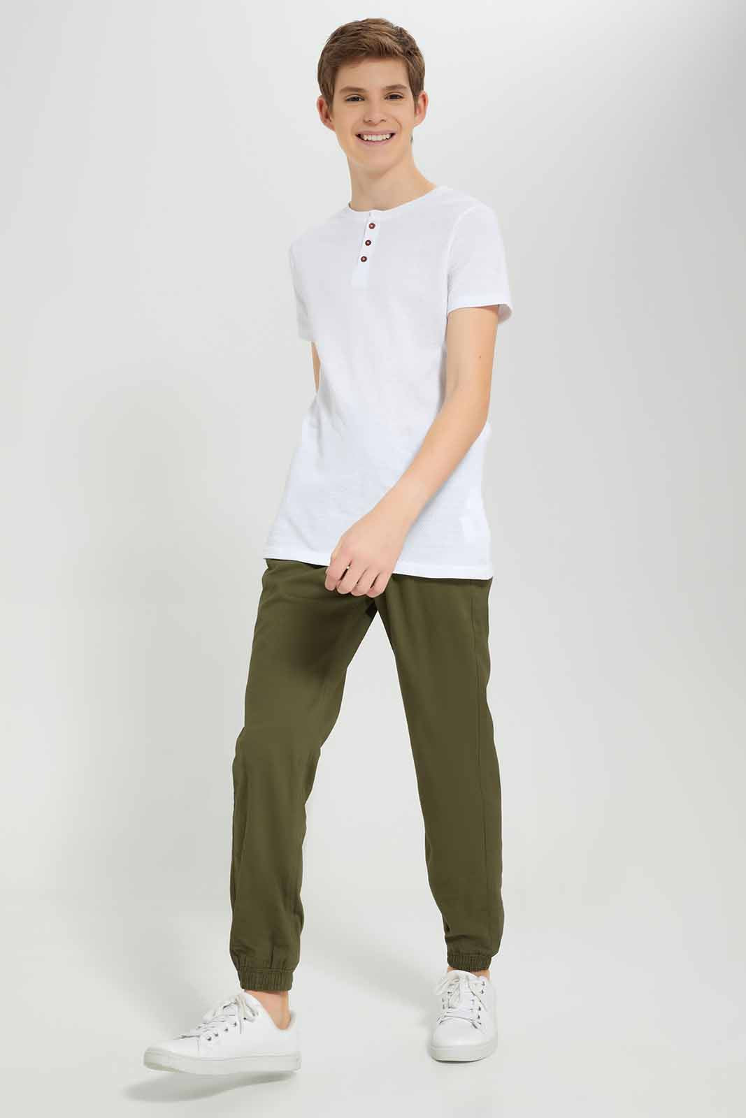 Redtag-Olive-Pull-On-Jogger-BSR-Trousers,-Category:Trousers,-Colour:Olive,-Deals:New-In,-Filter:Senior-Boys-(8-to-14-Yrs),-New-In-BSR-APL,-Non-Sale,-Section:Boys-(0-to-14Yrs),-TBL,-W22O-Senior-Boys-9 to 14 Years