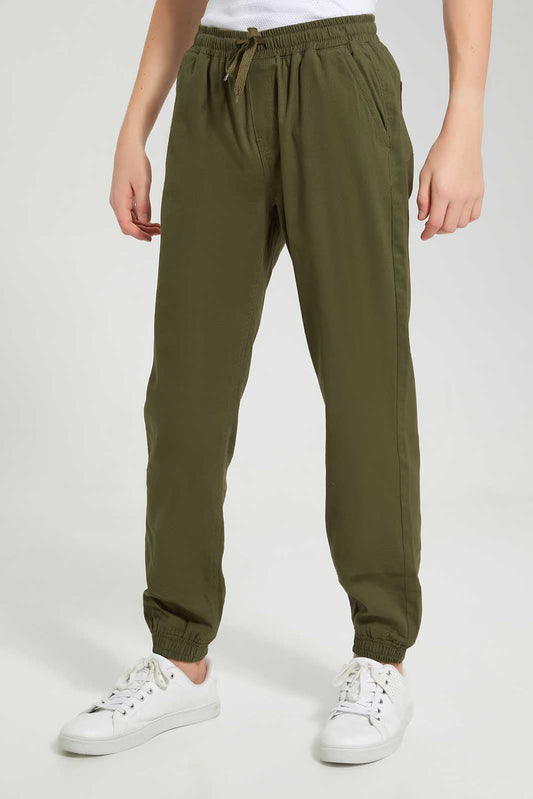 Redtag-Olive-Pull-On-Jogger-BSR-Trousers,-Category:Trousers,-Colour:Olive,-Deals:New-In,-Filter:Senior-Boys-(8-to-14-Yrs),-New-In-BSR-APL,-Non-Sale,-Section:Boys-(0-to-14Yrs),-TBL,-W22O-Senior-Boys-9 to 14 Years