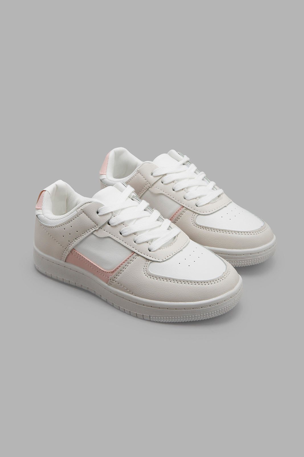 Redtag-Beige-Lace-Up-Sneaker-Category:Trainers,-Colour:Beige,-Deals:New-In,-Filter:Girls-Footwear-(5-to-14-Yrs),-GSR-Trainers,-New-In-GSR-FOO,-Non-Sale,-Section:Girls-(0-to-14Yrs),-W22A-Senior-Girls-5 to 14 Years