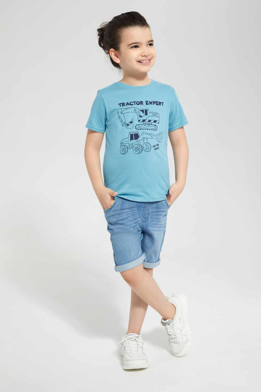 Redtag-Navy-&-Blue-2-Pack-Printed-T-Shirt-BOY-T-Shirts,-Category:T-Shirts,-Colour:Navy,-Deals:New-In,-Filter:Boys-(2-to-8-Yrs),-New-In-BOY-APL,-Non-Sale,-Section:Boys-(0-to-14Yrs),-VLM,-W22O-Boys-2 to 8 Years