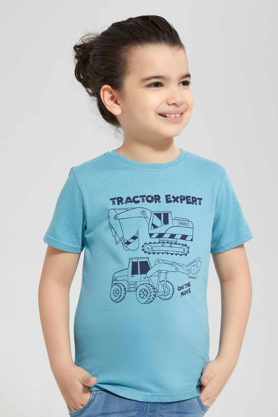 Redtag-Navy-&-Blue-2-Pack-Printed-T-Shirt-BOY-T-Shirts,-Category:T-Shirts,-Colour:Navy,-Deals:New-In,-Filter:Boys-(2-to-8-Yrs),-New-In-BOY-APL,-Non-Sale,-Section:Boys-(0-to-14Yrs),-VLM,-W22O-Boys-2 to 8 Years