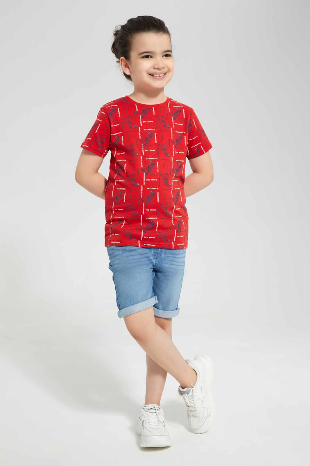 Redtag-Red-&-Navy-2-Pack-Printed-T-Shirt-BOY-T-Shirts,-Category:T-Shirts,-Colour:Red,-Deals:New-In,-Filter:Boys-(2-to-8-Yrs),-New-In-BOY-APL,-Non-Sale,-Section:Boys-(0-to-14Yrs),-VLM,-W22O-Boys-2 to 8 Years