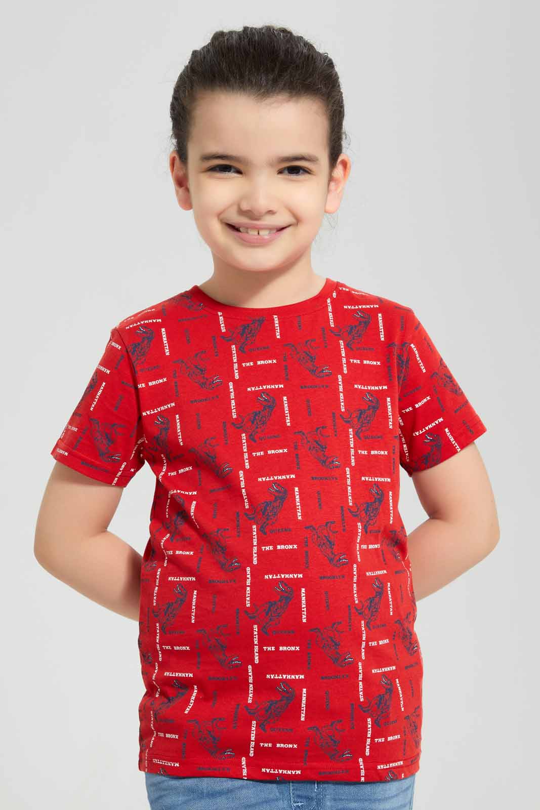 Redtag-Red-&-Navy-2-Pack-Printed-T-Shirt-BOY-T-Shirts,-Category:T-Shirts,-Colour:Red,-Deals:New-In,-Filter:Boys-(2-to-8-Yrs),-New-In-BOY-APL,-Non-Sale,-Section:Boys-(0-to-14Yrs),-VLM,-W22O-Boys-2 to 8 Years