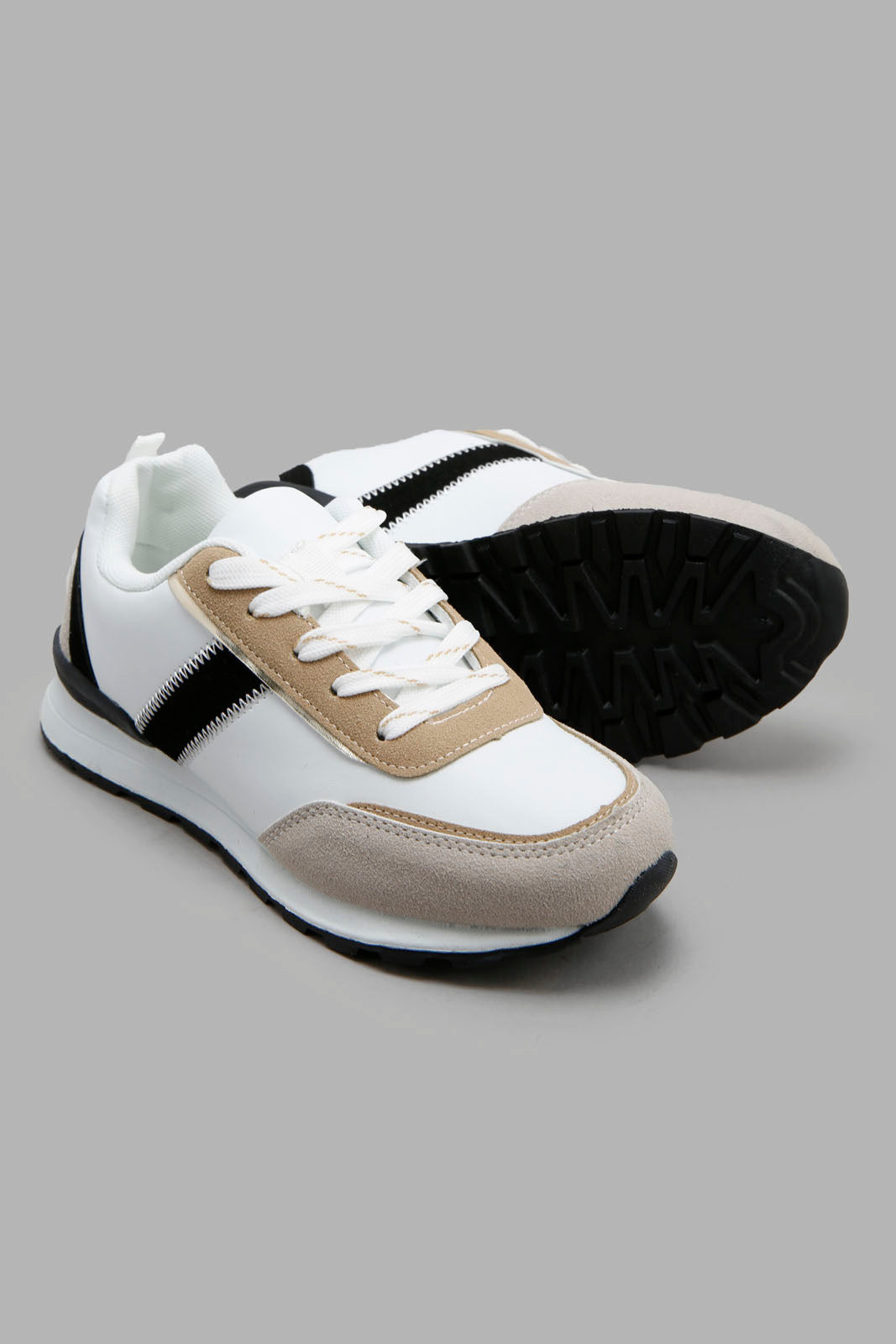 Redtag-White-Lace-Up-Sneaker-Category:Trainers,-Colour:White,-Deals:New-In,-Filter:Girls-Footwear-(5-to-14-Yrs),-GSR-Trainers,-New-In-GSR-FOO,-Non-Sale,-Section:Girls-(0-to-14Yrs),-W22A-Senior-Girls-5 to 14 Years