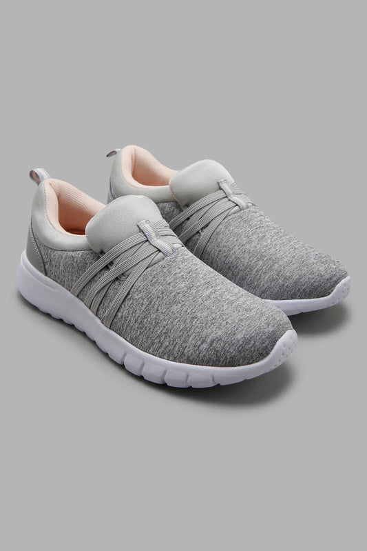 Redtag-Grey-Knit-Slip-On-Sneaker-Category:Trainers,-Colour:Grey,-Deals:New-In,-Filter:Girls-Footwear-(5-to-14-Yrs),-GSR-Trainers,-New-In-GSR-FOO,-Non-Sale,-Section:Girls-(0-to-14Yrs),-W22A-Senior-Girls-5 to 14 Years