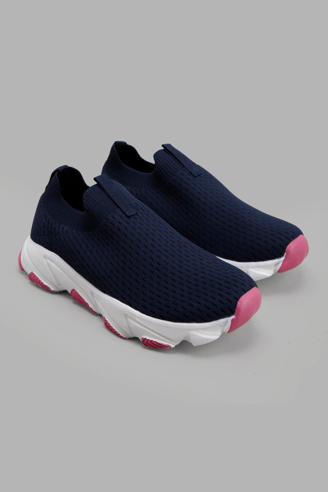 Redtag-Navy-Knit-Sneaker-Category:Trainers,-Colour:Navy,-Deals:New-In,-Filter:Girls-Footwear-(5-to-14-Yrs),-GSR-Trainers,-New-In-GSR-FOO,-Non-Sale,-Section:Girls-(0-to-14Yrs),-W22A-Senior-Girls-5 to 14 Years