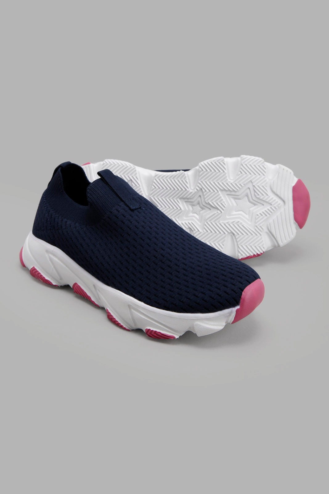 Redtag-Navy-Knit-Sneaker-Category:Trainers,-Colour:Navy,-Deals:New-In,-Filter:Girls-Footwear-(5-to-14-Yrs),-GSR-Trainers,-New-In-GSR-FOO,-Non-Sale,-Section:Girls-(0-to-14Yrs),-W22A-Senior-Girls-5 to 14 Years