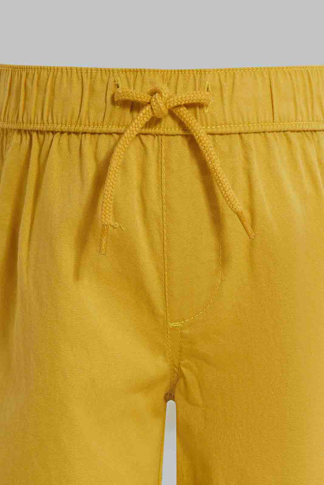 Redtag-Rattan-Trouser-Shorts-Category:Shorts,-Colour:Mustard,-Deals:New-In,-Filter:Infant-Boys-(3-to-24-Mths),-INB-Shorts,-New-In-INB-APL,-Non-Sale,-Section:Boys-(0-to-14Yrs),-VLM,-W22O-Infant-Boys-3 to 24 Months