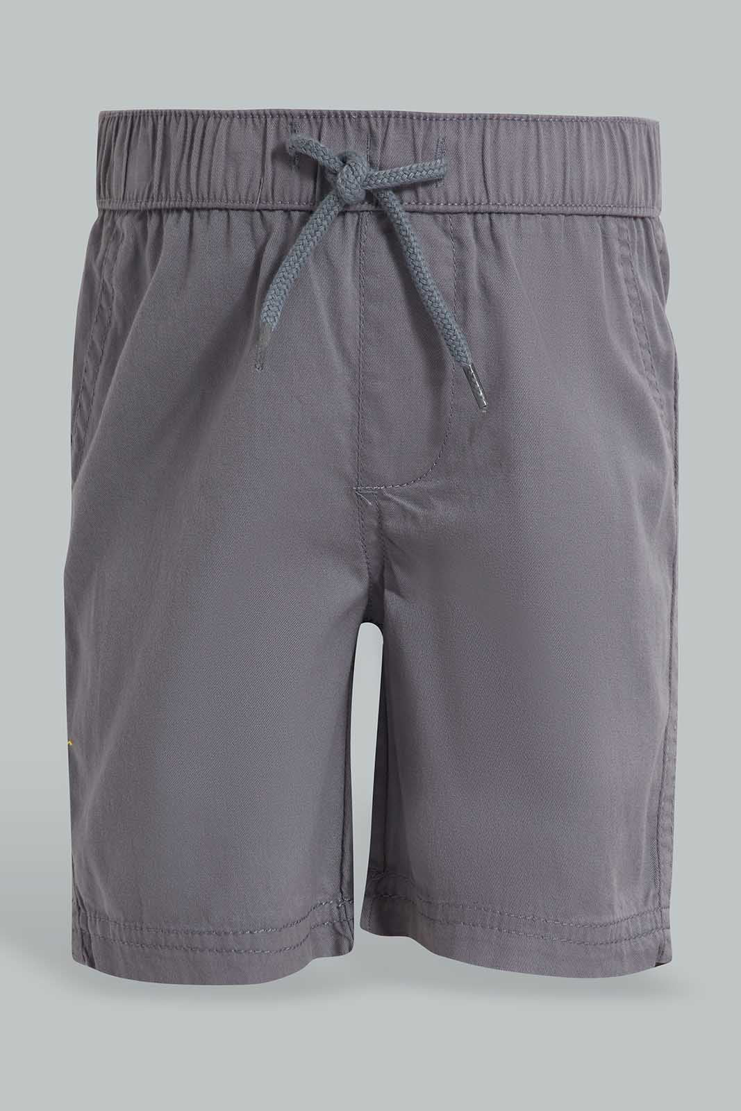 Redtag-Steel-Grey-Trouser-Shorts-Category:Shorts,-Colour:Grey,-Deals:New-In,-Filter:Infant-Boys-(3-to-24-Mths),-INB-Shorts,-New-In-INB-APL,-Non-Sale,-Section:Boys-(0-to-14Yrs),-VLM,-W22O-Infant-Boys-3 to 24 Months