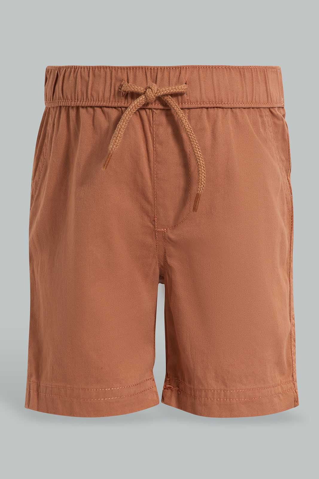 Redtag-Rust-Trouser-Shorts-Category:Shorts,-Colour:Orange,-Deals:New-In,-Filter:Infant-Boys-(3-to-24-Mths),-INB-Shorts,-New-In-INB-APL,-Non-Sale,-Section:Boys-(0-to-14Yrs),-VLM,-W22O-Infant-Boys-3 to 24 Months