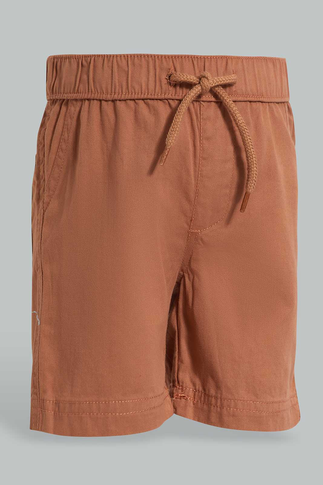 Redtag-Rust-Trouser-Shorts-Category:Shorts,-Colour:Orange,-Deals:New-In,-Filter:Infant-Boys-(3-to-24-Mths),-INB-Shorts,-New-In-INB-APL,-Non-Sale,-Section:Boys-(0-to-14Yrs),-VLM,-W22O-Infant-Boys-3 to 24 Months