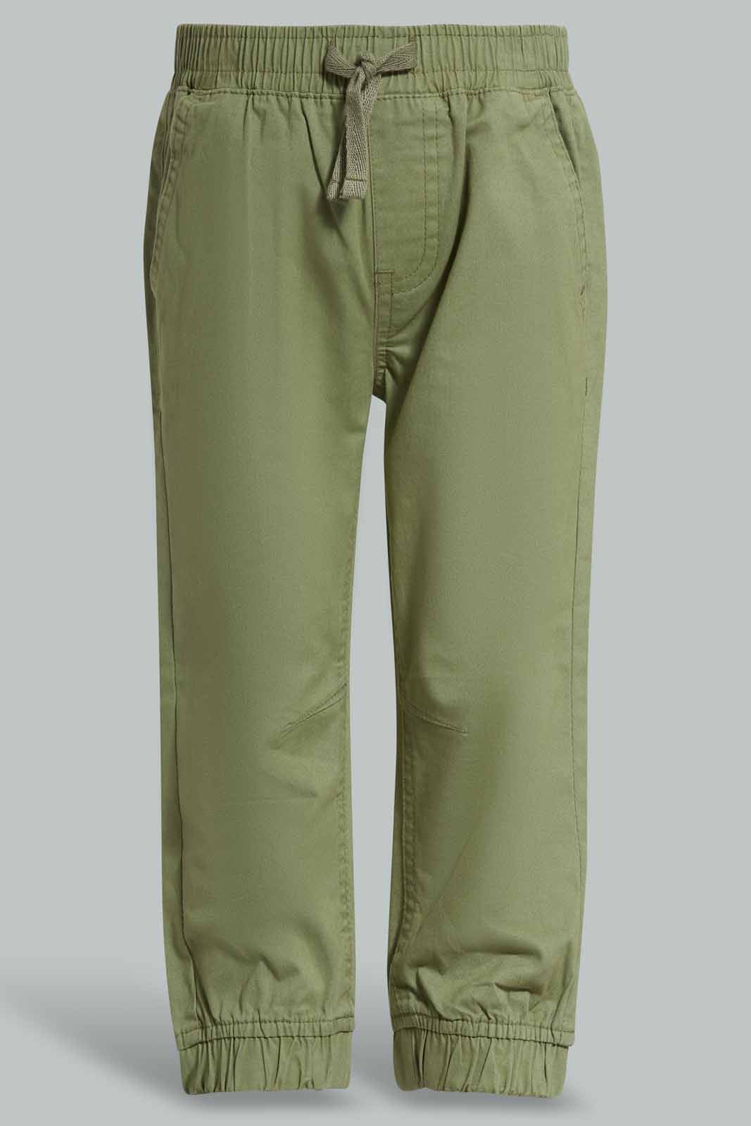 Redtag-Oil-Green-Chino-Jogger-Category:Trousers,-Colour:Green,-Deals:New-In,-Filter:Infant-Boys-(3-to-24-Mths),-INB-Trousers,-New-In-INB-APL,-Non-Sale,-Section:Boys-(0-to-14Yrs),-W22O-Infant-Boys-3 to 24 Months