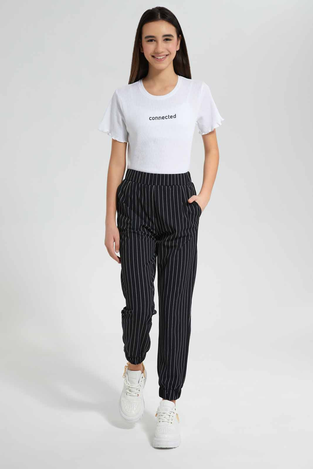 Redtag-White-Waffle-Embroidered-Top-Category:T-Shirts,-Colour:White,-Deals:New-In,-Filter:Senior-Girls-(9-to-14-Yrs),-GSR-T-Shirts,-New-In-GSR-APL,-Non-Sale,-Section:Girls-(0-to-14Yrs),-TBL,-W22O-Senior-Girls-9 to 14 Years