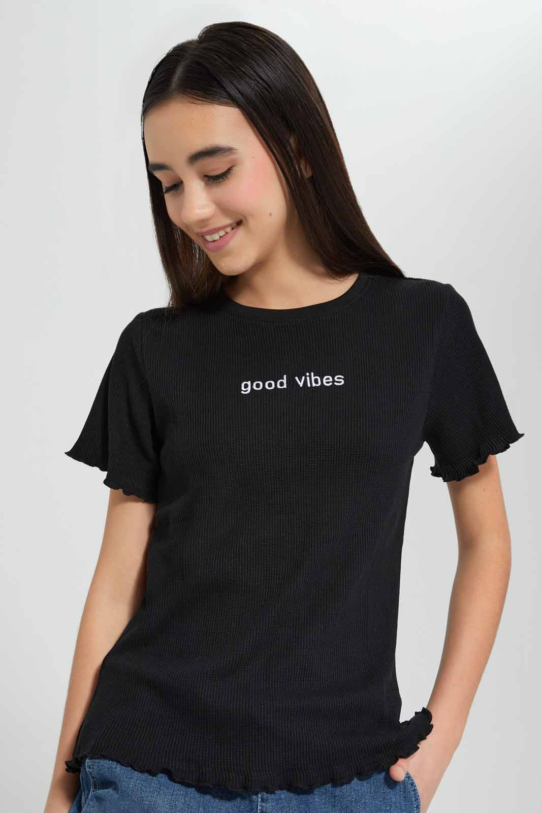 Redtag-Pink-Ditsy-Print-Waffle-Top-Category:T-Shirts,-Colour:Assorted,-Deals:New-In,-Filter:Senior-Girls-(9-to-14-Yrs),-GSR-T-Shirts,-New-In-GSR-APL,-Non-Sale,-Section:Girls-(0-to-14Yrs),-TBL,-W22O-Senior-Girls-9 to 14 Years