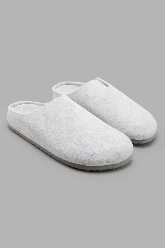 Redtag-Grey-Felt-Slipper-Category:Slippers,-Colour:Grey,-Deals:New-In,-Filter:Women's-Footwear,-New-In-Women-FOO,-Non-Sale,-Section:Women,-W22B,-Women-Slippers-Women's-