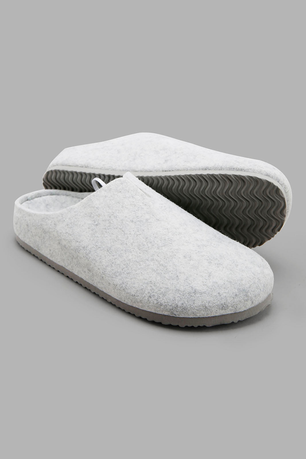 Redtag-Grey-Felt-Slipper-Category:Slippers,-Colour:Grey,-Deals:New-In,-Filter:Women's-Footwear,-New-In-Women-FOO,-Non-Sale,-Section:Women,-W22B,-Women-Slippers-Women's-