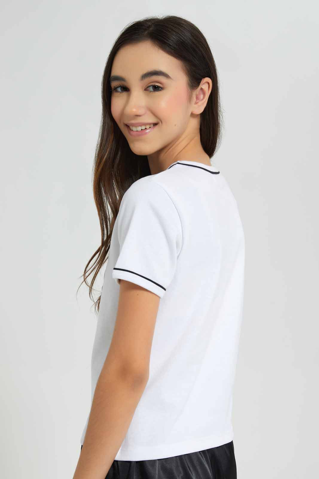 Redtag-White-Crop-Ringer-T-Shirt-T-Shirt-Category:T-Shirts,-Colour:White,-Deals:New-In,-Filter:Senior-Girls-(9-to-14-Yrs),-GSR-T-Shirts,-New-In-GSR-APL,-Non-Sale,-Section:Girls-(0-to-14Yrs),-TBL,-W22O-Senior-Girls-9 to 14 Years