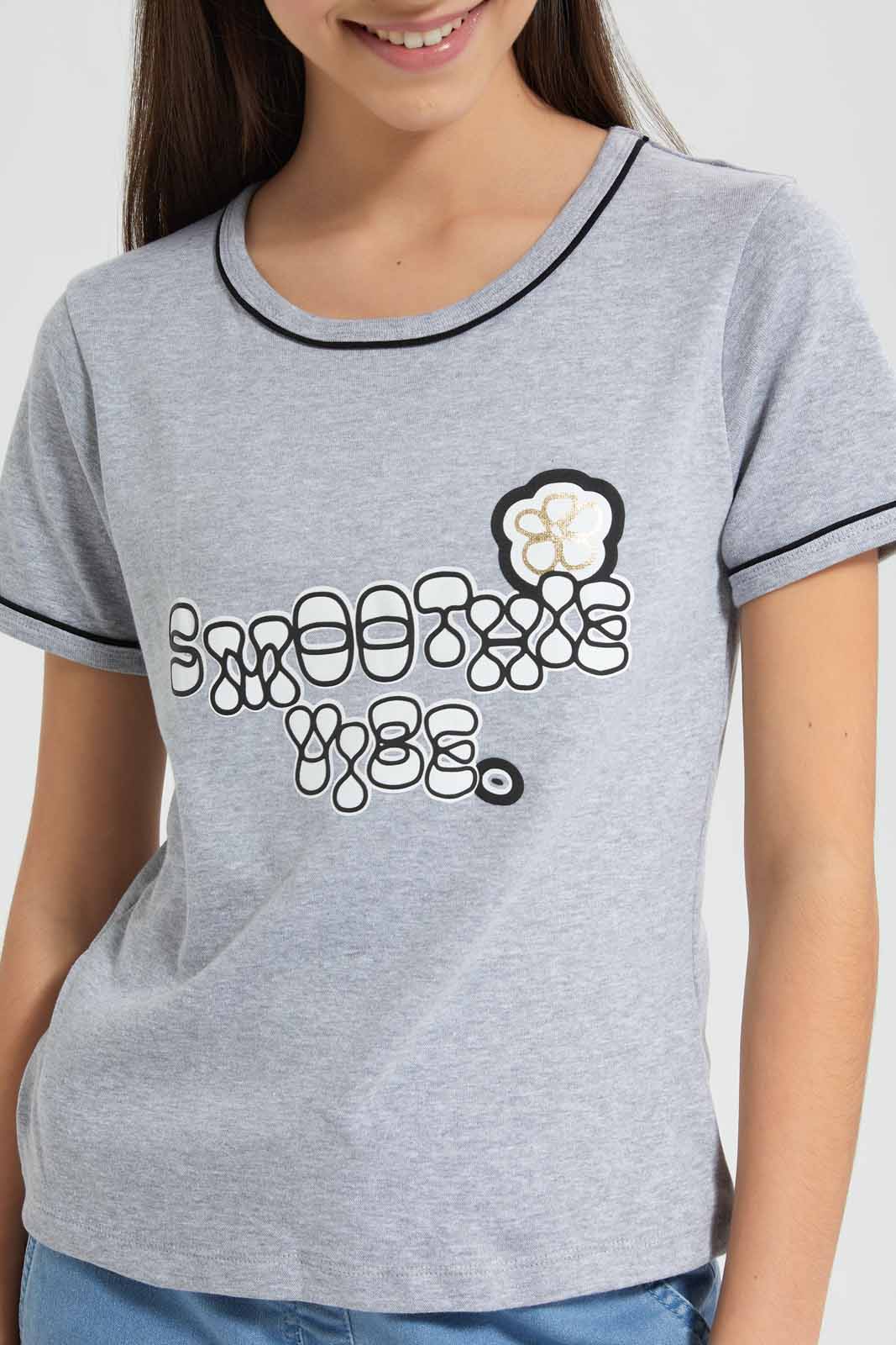 Redtag-Grey-Melange-Crop-Ringer-T-Shirt-T-Shirt-Category:T-Shirts,-Colour:Grey,-Deals:New-In,-Filter:Senior-Girls-(9-to-14-Yrs),-GSR-T-Shirts,-New-In-GSR-APL,-Non-Sale,-Section:Girls-(0-to-14Yrs),-TBL,-W22O-Senior-Girls-9 to 14 Years
