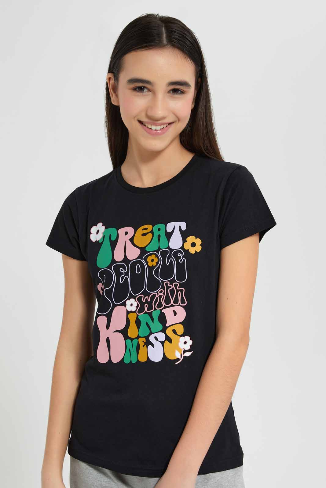 Redtag-Black-Basic-T-Shirt-Category:T-Shirts,-Colour:Black,-Deals:New-In,-Filter:Senior-Girls-(9-to-14-Yrs),-GSR-T-Shirts,-New-In-GSR-APL,-Non-Sale,-Section:Girls-(0-to-14Yrs),-TBL,-W22O-Senior-Girls-9 to 14 Years