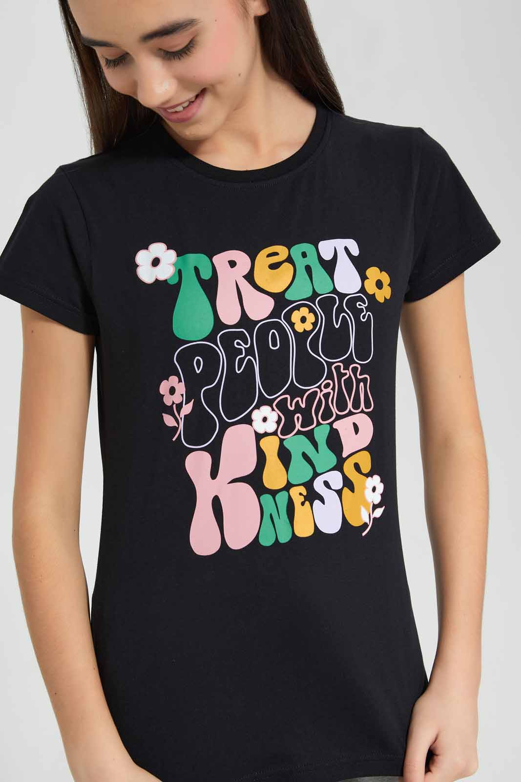 Redtag-Black-Basic-T-Shirt-Category:T-Shirts,-Colour:Black,-Deals:New-In,-Filter:Senior-Girls-(9-to-14-Yrs),-GSR-T-Shirts,-New-In-GSR-APL,-Non-Sale,-Section:Girls-(0-to-14Yrs),-TBL,-W22O-Senior-Girls-9 to 14 Years
