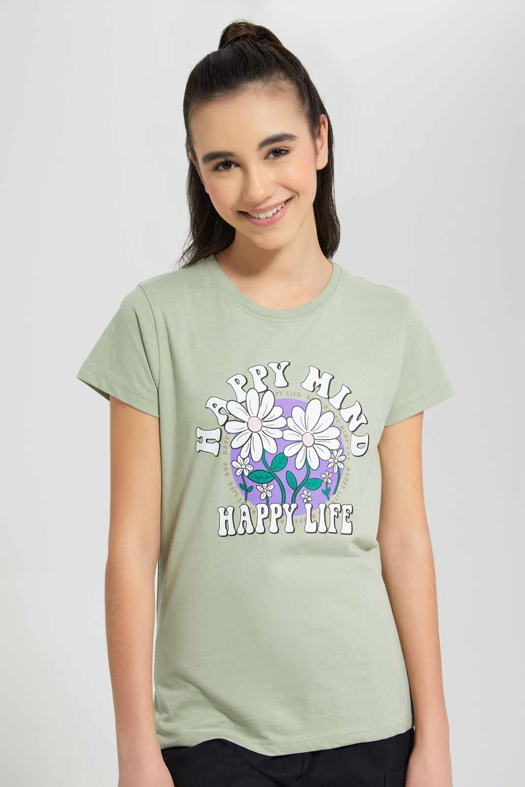 Redtag-Mint-Basic-T-Shirt-Category:T-Shirts,-Colour:Mint,-Deals:New-In,-Filter:Senior-Girls-(9-to-14-Yrs),-GSR-T-Shirts,-New-In-GSR-APL,-Non-Sale,-Section:Girls-(0-to-14Yrs),-TBL,-W22O-Senior-Girls-9 to 14 Years