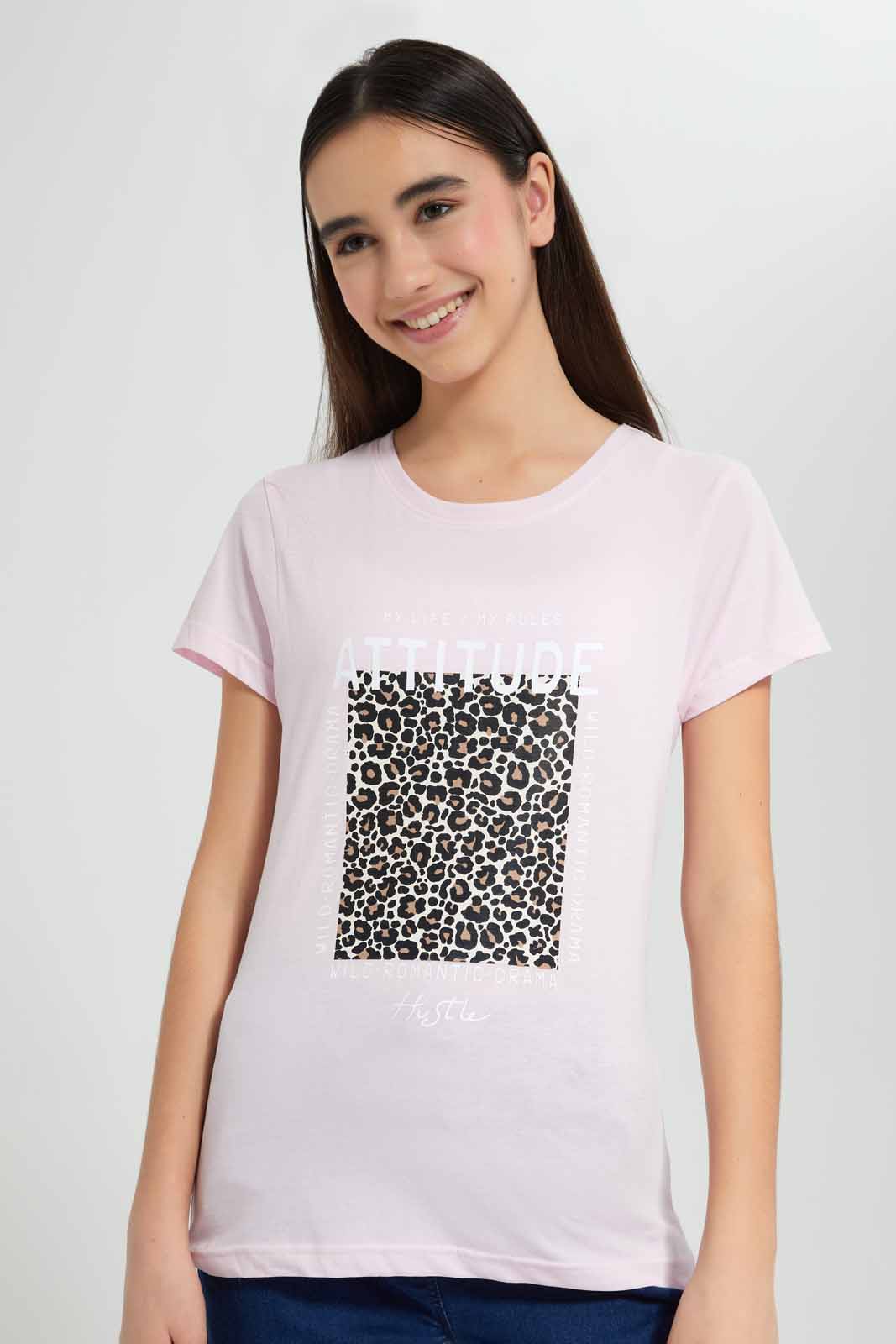 Redtag-Pink-Basic-T-Shirt-Category:T-Shirts,-Colour:Apricot,-Deals:New-In,-Filter:Senior-Girls-(9-to-14-Yrs),-GSR-T-Shirts,-New-In-GSR-APL,-Non-Sale,-Section:Girls-(0-to-14Yrs),-TBL,-W22O-Senior-Girls-9 to 14 Years