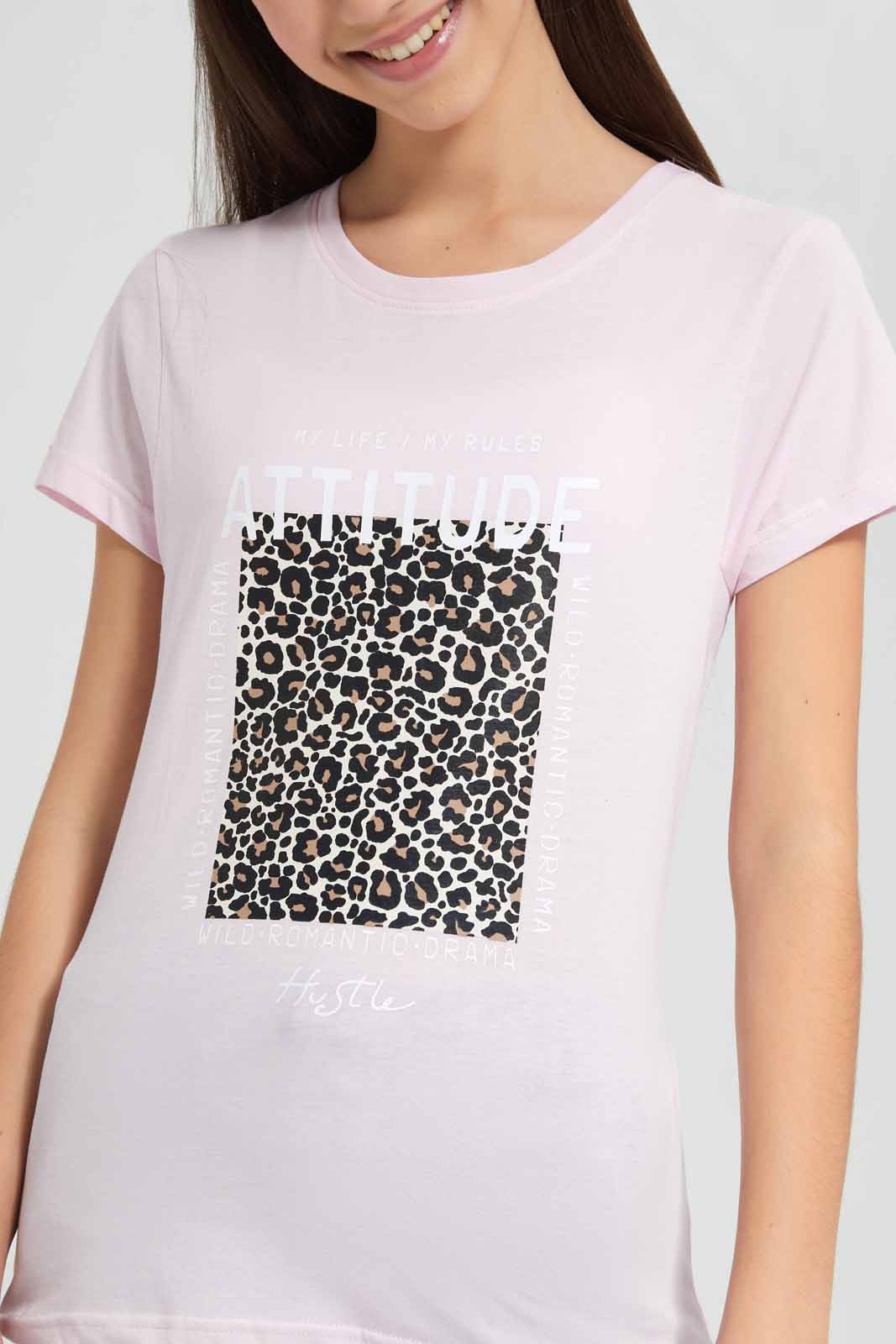Redtag-Pink-Basic-T-Shirt-Category:T-Shirts,-Colour:Apricot,-Deals:New-In,-Filter:Senior-Girls-(9-to-14-Yrs),-GSR-T-Shirts,-New-In-GSR-APL,-Non-Sale,-Section:Girls-(0-to-14Yrs),-TBL,-W22O-Senior-Girls-9 to 14 Years
