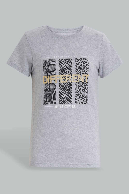 Redtag-Mid-Grey-Basic-T-Shirts-Category:T-Shirts,-Colour:Grey,-Deals:New-In,-Filter:Senior-Girls-(9-to-14-Yrs),-GSR-T-Shirts,-New-In-GSR-APL,-Non-Sale,-Section:Girls-(0-to-14Yrs),-TBL,-W22O-Senior-Girls-9 to 14 Years