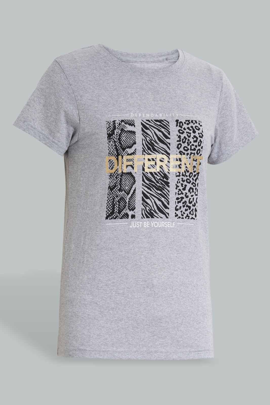 Redtag-Mid-Grey-Basic-T-Shirts-Category:T-Shirts,-Colour:Grey,-Deals:New-In,-Filter:Senior-Girls-(9-to-14-Yrs),-GSR-T-Shirts,-New-In-GSR-APL,-Non-Sale,-Section:Girls-(0-to-14Yrs),-TBL,-W22O-Senior-Girls-9 to 14 Years