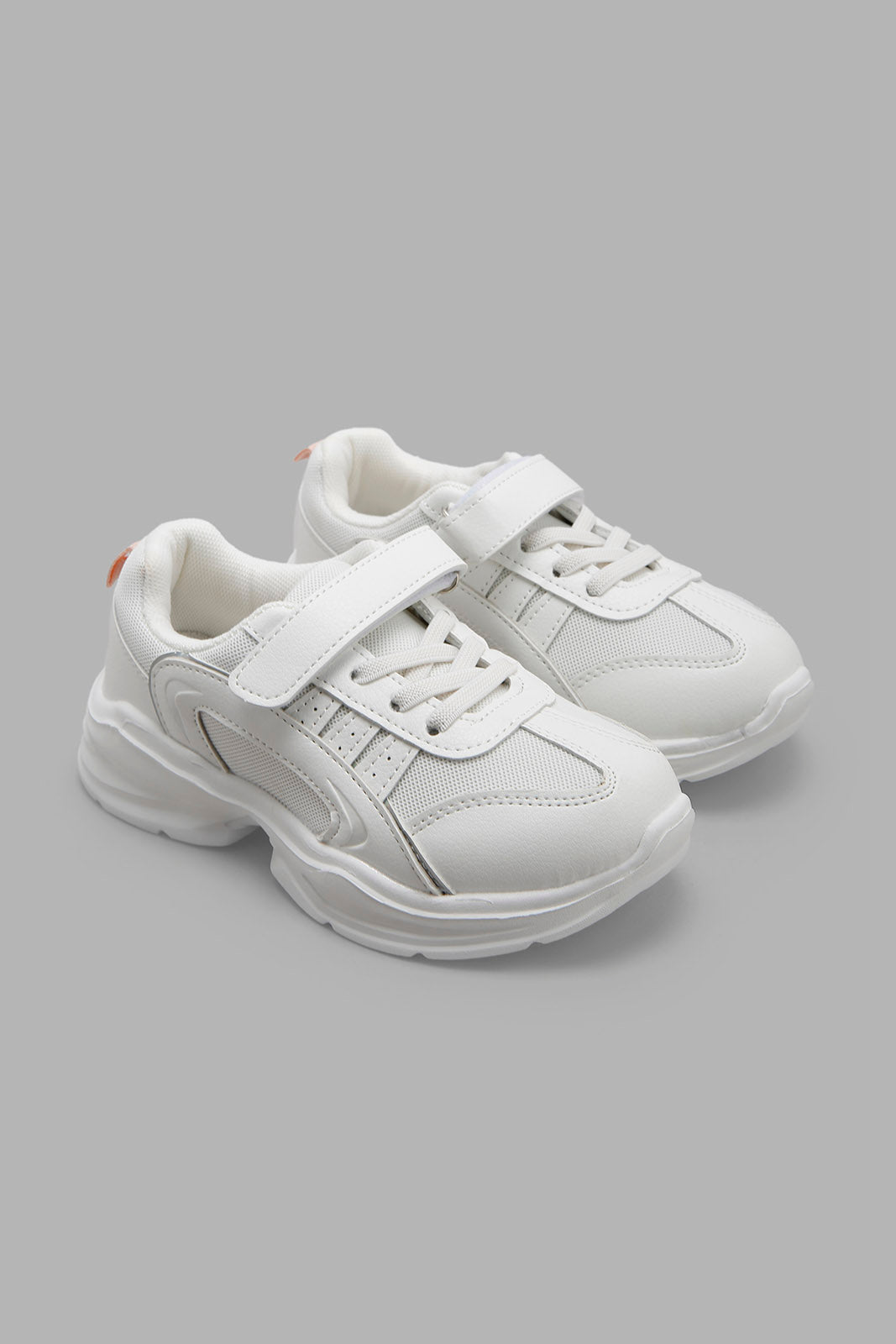 Redtag-White-Velcro-Strap-Chunky-Sneaker-Category:Trainers,-Colour:White,-Deals:New-In,-Filter:Girls-Footwear-(3-to-5-Yrs),-GIR-Trainers,-New-In-GIR-FOO,-Non-Sale,-Section:Girls-(0-to-14Yrs),-W22A-Girls-3 to 5 Years