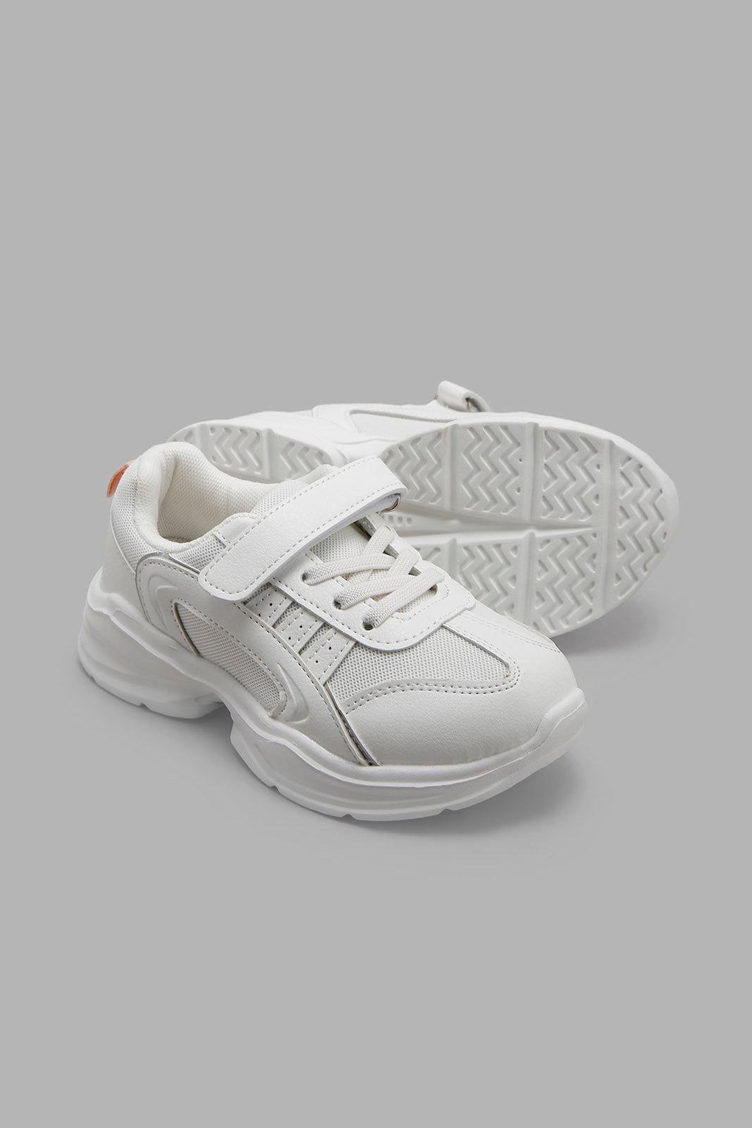 Redtag-White-Velcro-Strap-Chunky-Sneaker-Category:Trainers,-Colour:White,-Deals:New-In,-Filter:Girls-Footwear-(3-to-5-Yrs),-GIR-Trainers,-New-In-GIR-FOO,-Non-Sale,-Section:Girls-(0-to-14Yrs),-W22A-Girls-3 to 5 Years
