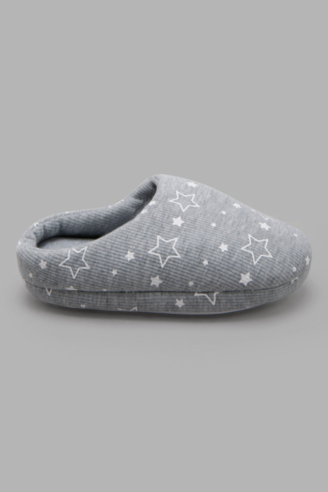 Redtag-Grey-Star-Slippers-Category:Slippers,-CHR,-Colour:Grey,-Deals:New-In,-Filter:Girls-Footwear-(3-to-5-Yrs),-GIR-Slippers,-New-In-GIR-FOO,-Non-Sale,-Section:Girls-(0-to-14Yrs),-W22B-Girls-3 to 5 Years