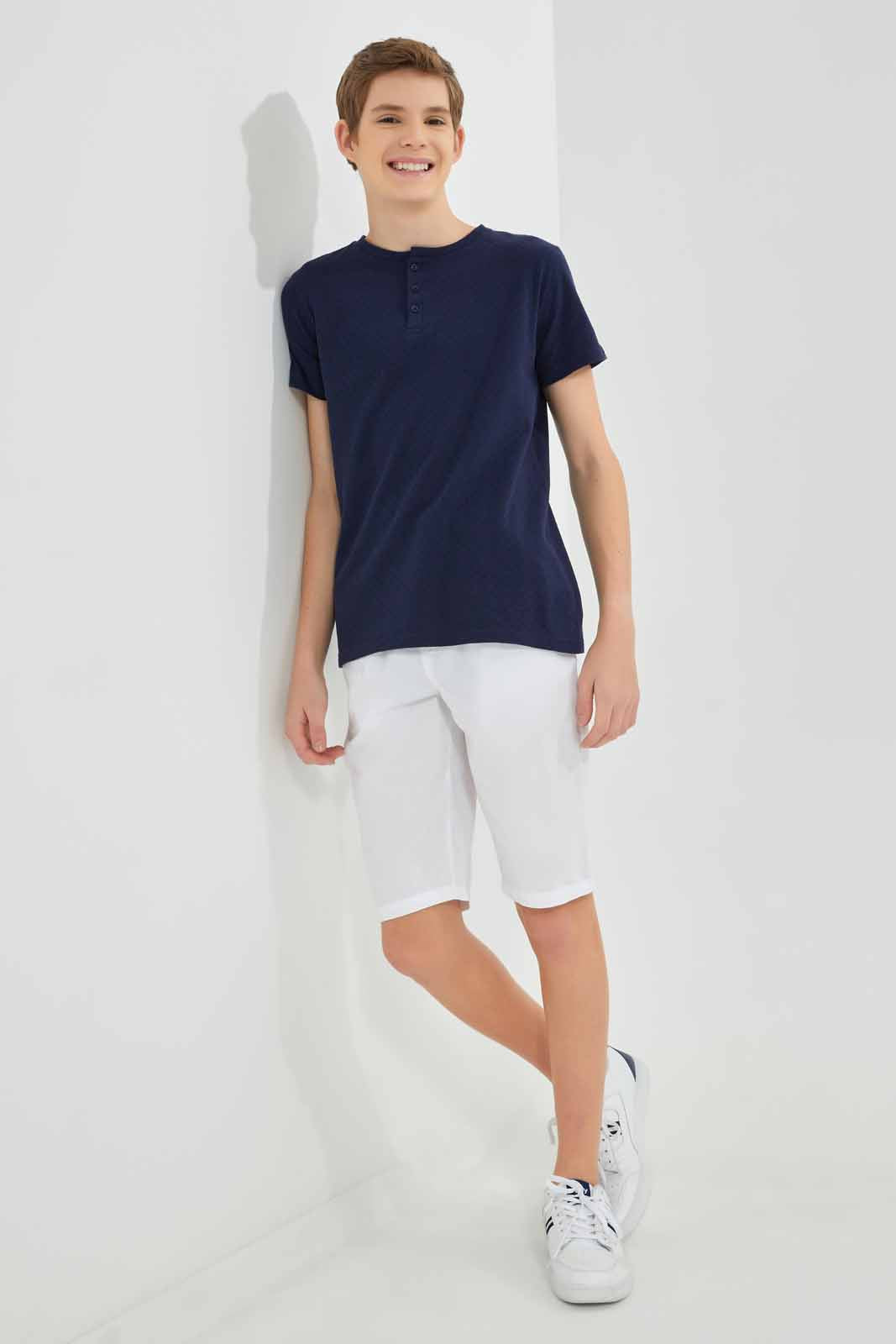 Redtag-White-Pull-On-Trouser-Short-BSR-Shorts,-Category:Shorts,-Colour:White,-Deals:New-In,-Filter:Senior-Boys-(8-to-14-Yrs),-New-In-BSR-APL,-Non-Sale,-Section:Boys-(0-to-14Yrs),-VLM,-W22O-Senior-Boys-9 to 14 Years