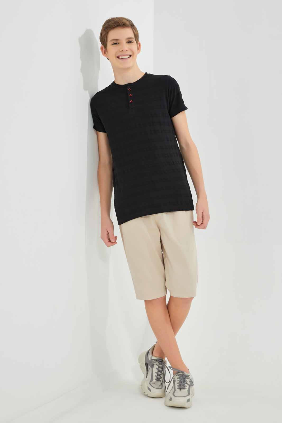 Redtag-Beige-Pull-On-Trouser-Short-BSR-Shorts,-Category:Shorts,-Colour:Beige,-Deals:New-In,-Filter:Senior-Boys-(8-to-14-Yrs),-New-In-BSR-APL,-Non-Sale,-Section:Boys-(0-to-14Yrs),-VLM,-W22O-Senior-Boys-9 to 14 Years