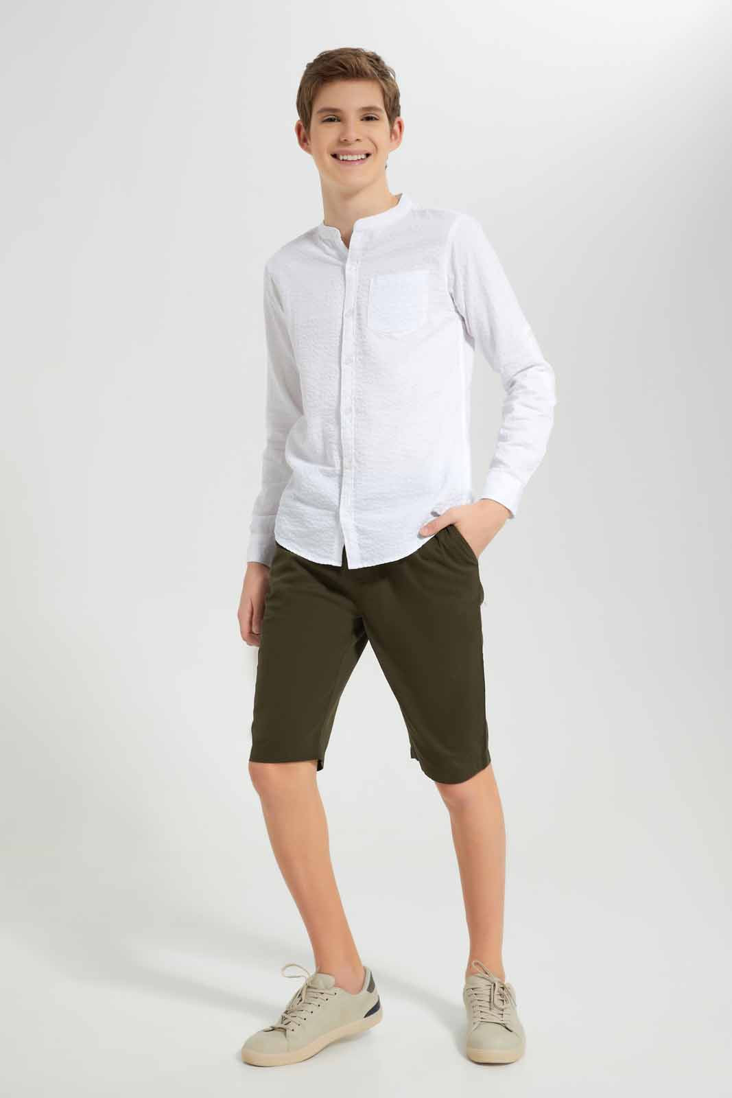 Redtag-Olive-Pull-On-Trouser-Short-BSR-Shorts,-Category:Shorts,-Colour:Olive,-Deals:New-In,-Filter:Senior-Boys-(8-to-14-Yrs),-New-In-BSR-APL,-Non-Sale,-Section:Boys-(0-to-14Yrs),-VLM,-W22O-Senior-Boys-9 to 14 Years