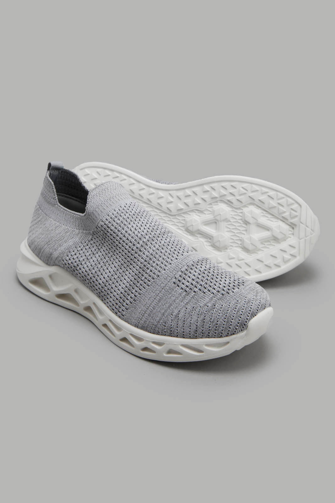 Redtag-Grey-Knit-Slip-On-BSR-Trainers,-Category:Trainers,-Colour:Grey,-Deals:New-In,-Filter:Boys-Footwear-(5-to-14-Yrs),-New-In-BSR-FOO,-Non-Sale,-Section:Boys-(0-to-14Yrs),-W22A-Senior-Boys-5 to 14 Years