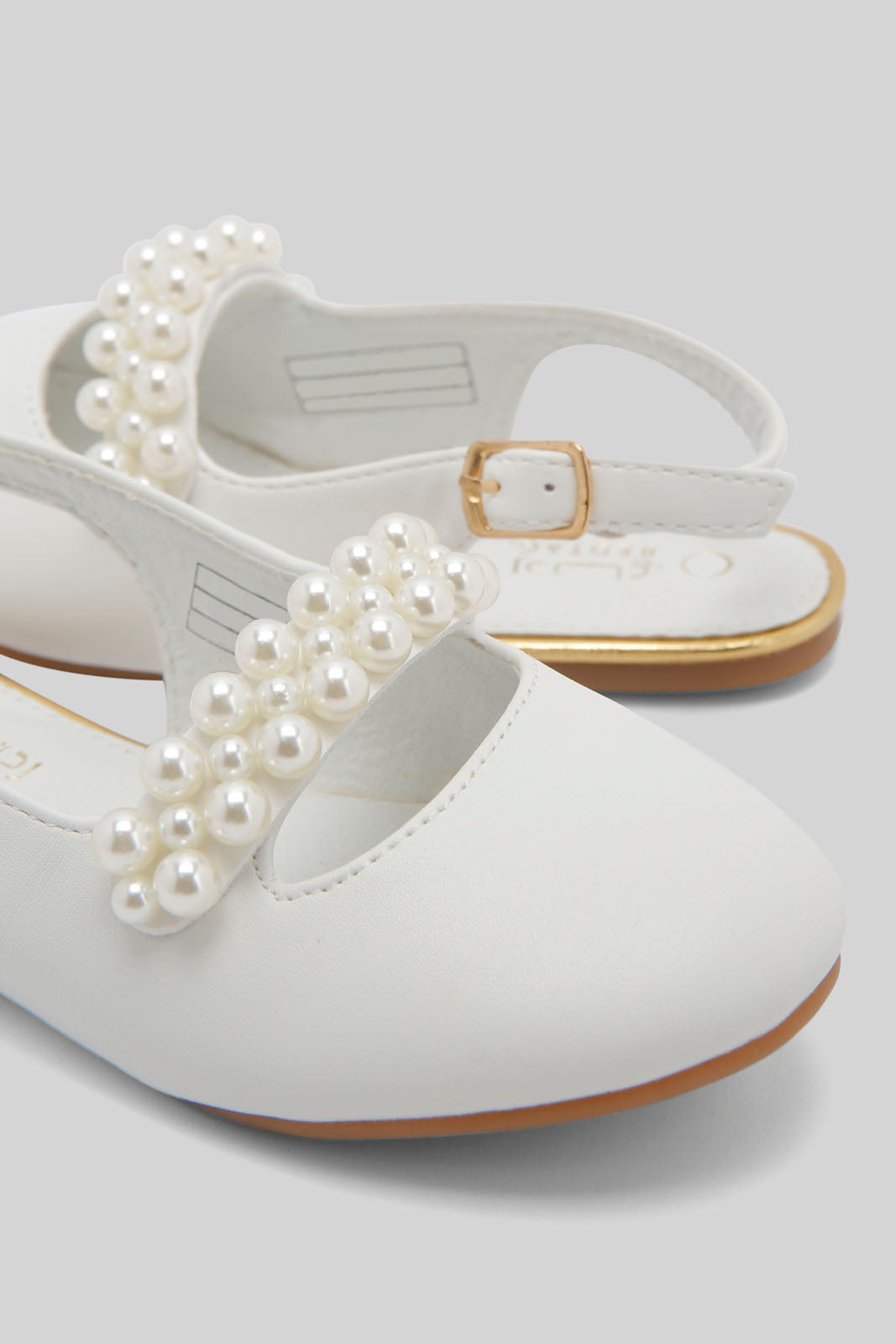 Redtag-White-Pearl-Trim-Mule-Category:Shoes,-Colour:White,-Deals:New-In,-Dept:Girls,-Filter:Girls-Footwear-(3-to-5-Yrs),-GIR-Shoes,-New-In-GIR-FOO,-Non-Sale,-Section:Girls-(0-to-14Yrs),-W22B-Girls-3 to 5 Years
