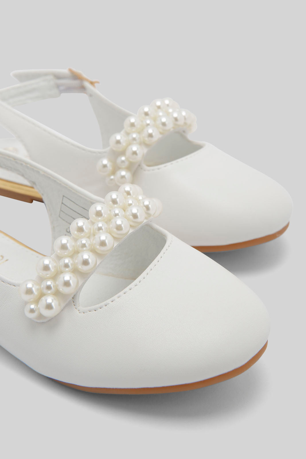 Redtag-White-Pearl-Trim-Mule-Category:Shoes,-Colour:White,-Deals:New-In,-Dept:Girls,-Filter:Girls-Footwear-(3-to-5-Yrs),-GIR-Shoes,-New-In-GIR-FOO,-Non-Sale,-Section:Girls-(0-to-14Yrs),-W22B-Girls-3 to 5 Years