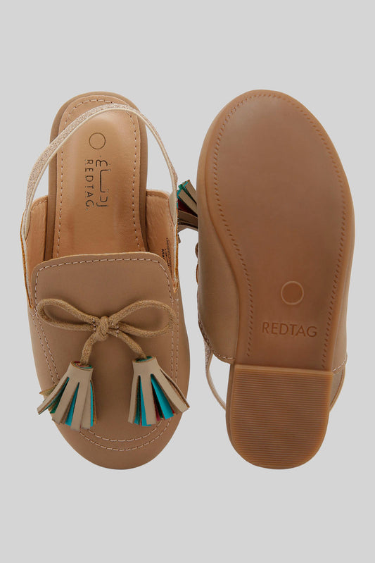 Redtag-Beige-Tassel-Mule-Category:Shoes,-Colour:Beige,-Deals:New-In,-Dept:Girls,-Filter:Girls-Footwear-(3-to-5-Yrs),-GIR-Shoes,-New-In-GIR-FOO,-Non-Sale,-Section:Girls-(0-to-14Yrs),-W22B-Girls-3 to 5 Years