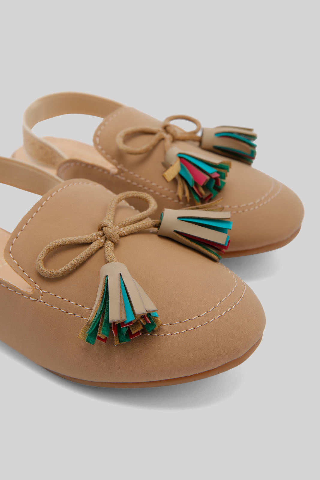 Redtag-Beige-Tassel-Mule-Category:Shoes,-Colour:Beige,-Deals:New-In,-Dept:Girls,-Filter:Girls-Footwear-(3-to-5-Yrs),-GIR-Shoes,-New-In-GIR-FOO,-Non-Sale,-Section:Girls-(0-to-14Yrs),-W22B-Girls-3 to 5 Years