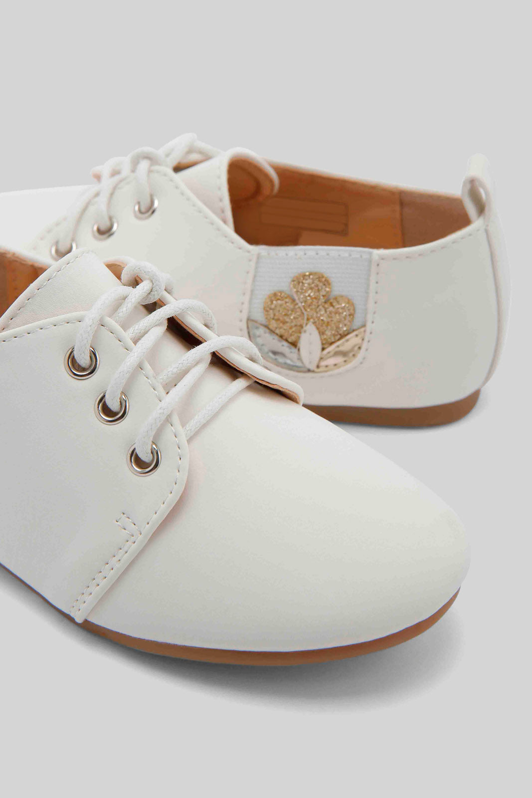 Redtag-White-Lace-Up-Brogue-Category:Shoes,-Colour:White,-Deals:New-In,-Dept:Girls,-Filter:Girls-Footwear-(3-to-5-Yrs),-GIR-Shoes,-New-In-GIR-FOO,-Non-Sale,-Section:Girls-(0-to-14Yrs),-W22B-Girls-3 to 5 Years