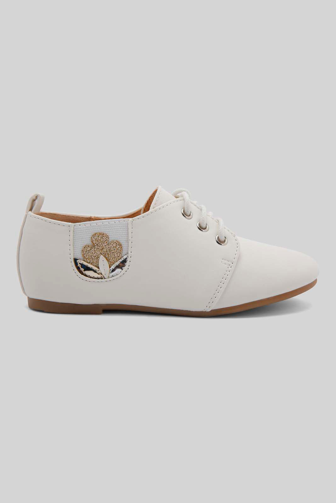 Redtag-White-Lace-Up-Brogue-Category:Shoes,-Colour:White,-Deals:New-In,-Dept:Girls,-Filter:Girls-Footwear-(3-to-5-Yrs),-GIR-Shoes,-New-In-GIR-FOO,-Non-Sale,-Section:Girls-(0-to-14Yrs),-W22B-Girls-3 to 5 Years