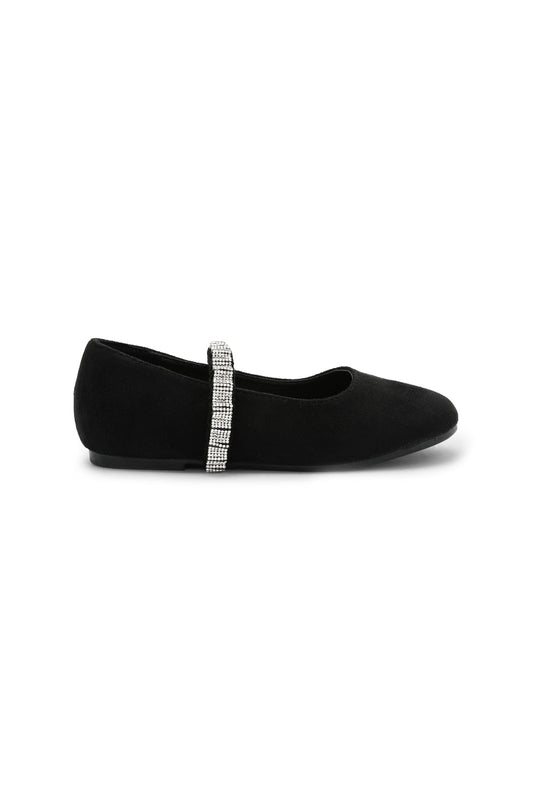 Redtag-Black-Diamante-Trim-Ballerina-Category:Shoes,-Colour:Black,-Deals:New-In,-Dept:Girls,-Filter:Girls-Footwear-(3-to-5-Yrs),-GIR-Shoes,-New-In-GIR-FOO,-Non-Sale,-S23A,-Section:Girls-(0-to-14Yrs)-Girls-