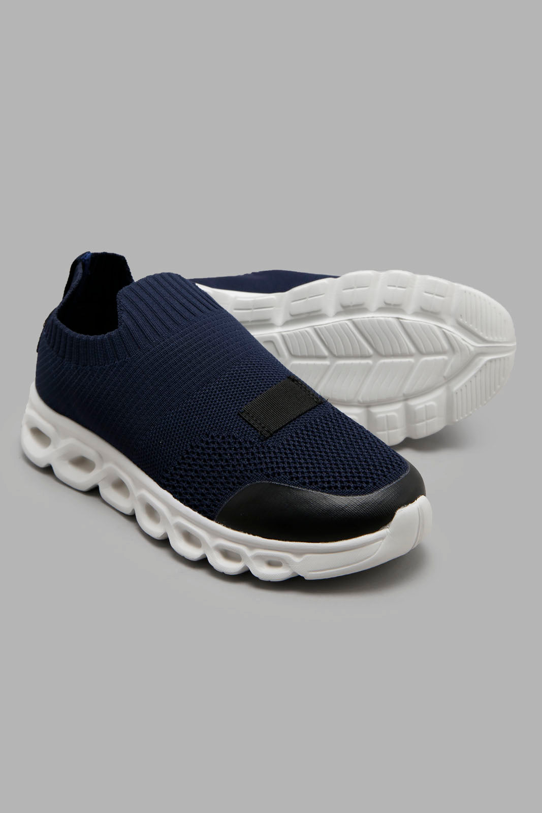 Redtag-Navy-Knit-Slip-On-BSR-Trainers,-Category:Trainers,-Colour:Navy,-Deals:New-In,-Filter:Boys-Footwear-(5-to-14-Yrs),-New-In-BSR-FOO,-Non-Sale,-Section:Boys-(0-to-14Yrs),-W22A-Senior-Boys-5 to 14 Years