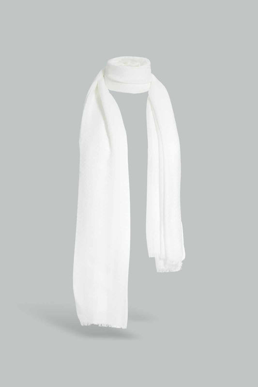 Redtag-White-Scarf-Category:Scarves,-Colour:White,-Deals:4-For-90,-Filter:Women's-Accessories,-New-In,-New-In-Women-ACC,-Section:Women,-W22A,-Women-Scarves-Women-